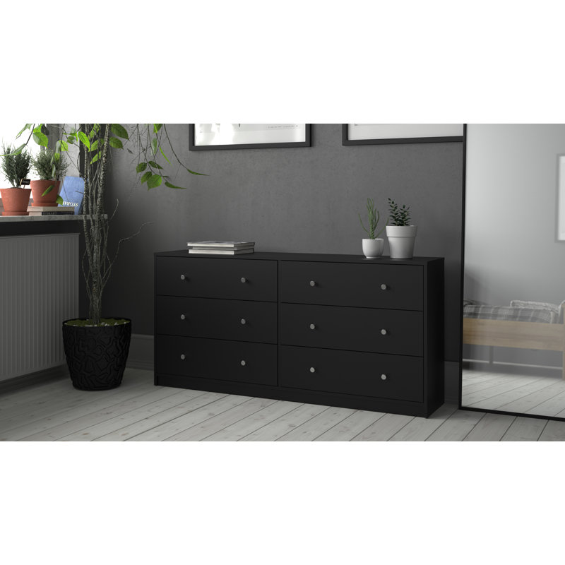 Clanton 56.34'' W 6 - Drawer Dresser, Black