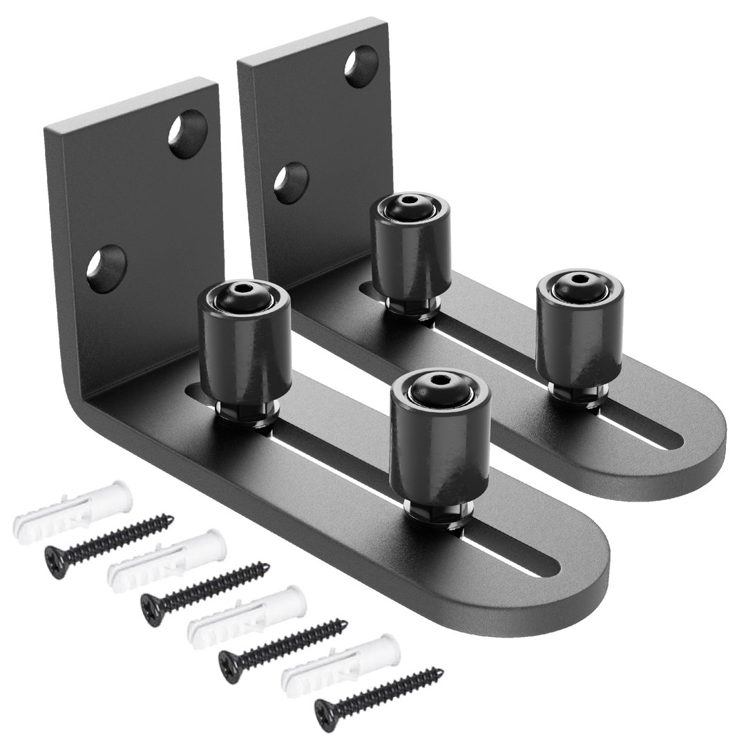 New Upgrade Sliding Barn Door Bottom Adjustable Floor Guide Roller, Barn Door Guide Sets Watchmen