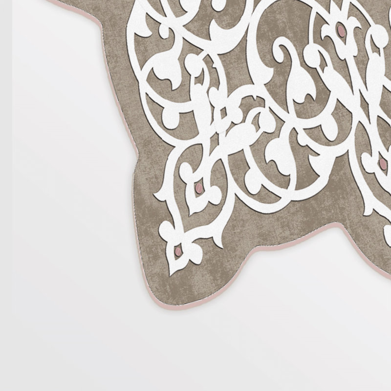 Luxurious Cream Area Rug (4 ft x 6 ft), 100% Polyester, Non-Slip Underside with Leather Sole | 1200 g/m², 0.39 in Pile Height, Antibacterial, Machine Washable, Easy to Clean | Modern Digital Print Design for Living Room