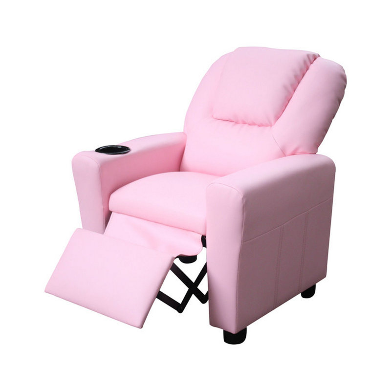 Abaigail Kids 0'' Recliner and Ottoman, Pink