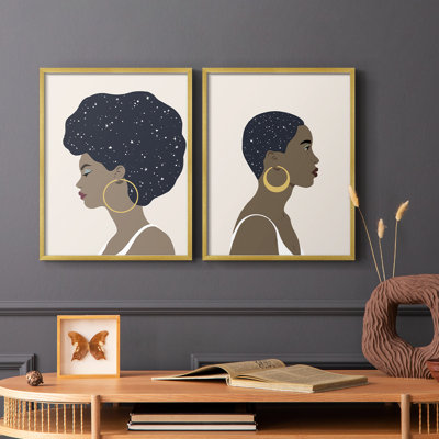 Impression encadrée «Heavenly Hair I» - prêt à accrocher - aucun clou requis - aucun clou requis