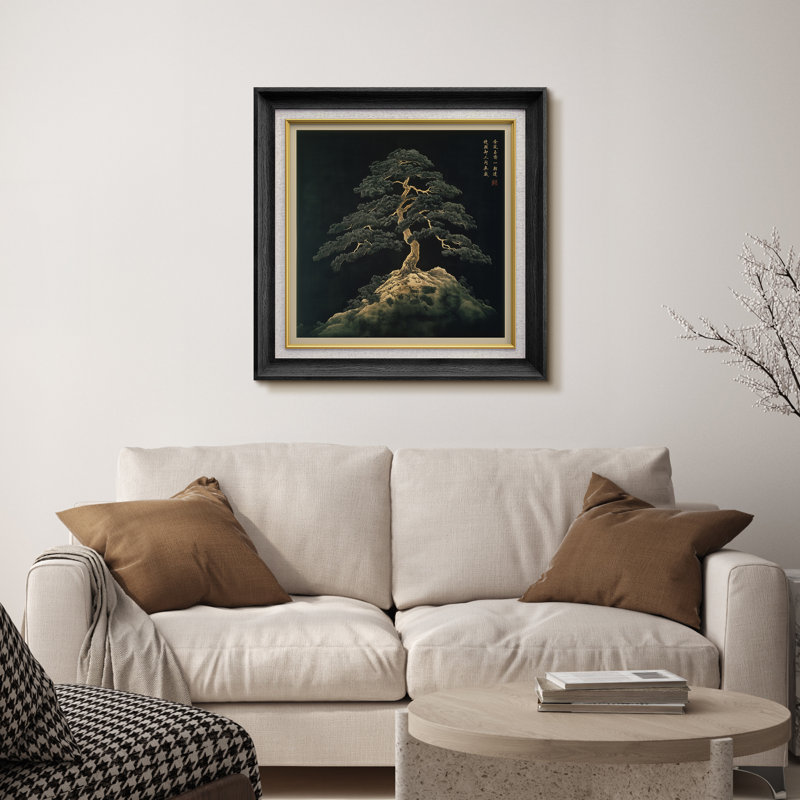 Pin sur rocher, art mural encadré, H 26 po x l 26 po x P 1,5 po, Cadre noir de qualité supérieure