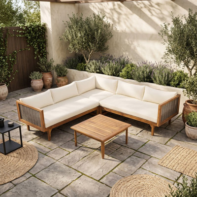 Ensemble de conversation modulaire avec coussins et table