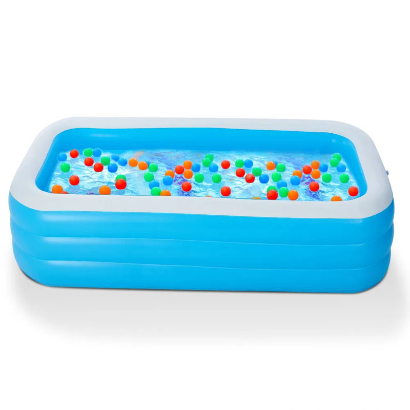 Grande piscine pour enfants de 120 po - PVC spacieux, non toxique, fond épais, utilisation dans la cour / le patio