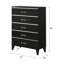 Commode 5 tiroirs Chelsie, finition noire-756968769