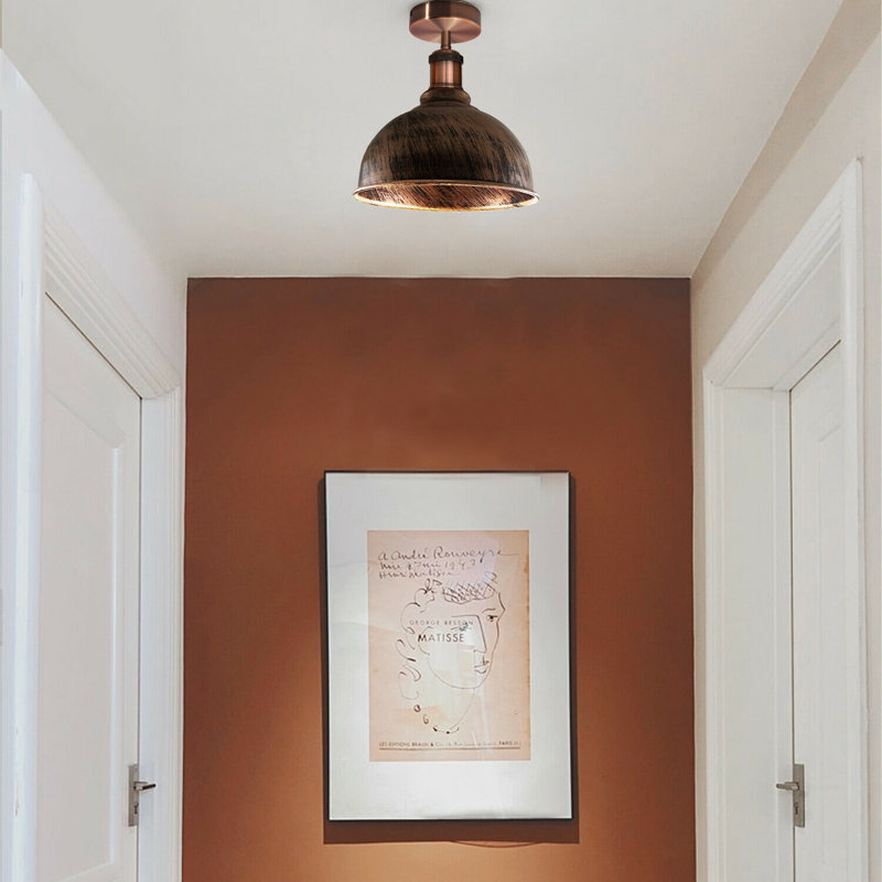 Bussiere Semi Flush Mount, Brushed Copper, Copper