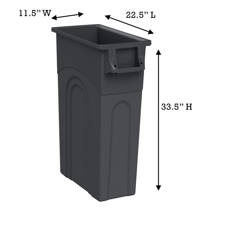 Contenant à déchets United Solutions Highboy, 23 gallons, paquet de 4, peu encombrant, noir
