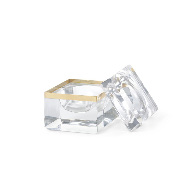 Barleto Handmade Glass Decorative Box, Clear