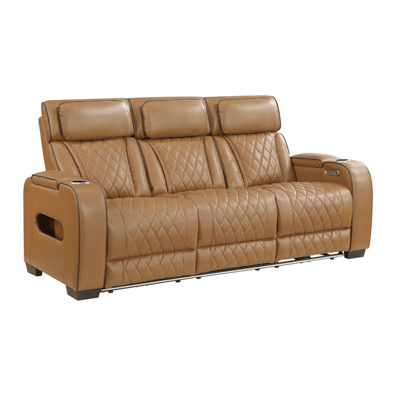 Canapé inclinable électrique et causeuse Fairway, Brun