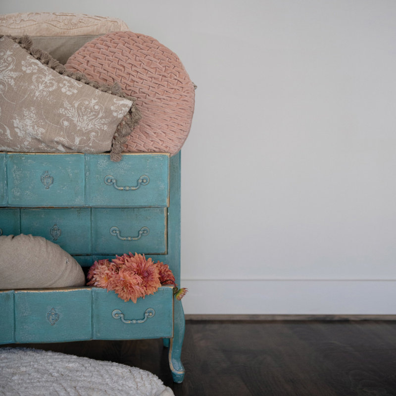 Commode en bois, Bleu vieilli