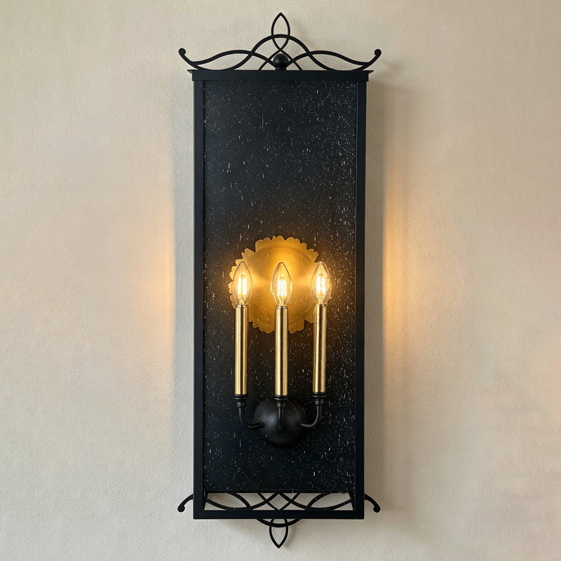 Très grande applique murale d'extérieur 35 po Câblé avec ampoule non incluse, H 35,83 po x l 7,99 po x P 11,02 po