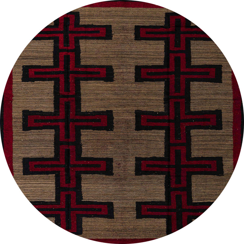 Navarette Abstract Indoor Rug, Round 3'