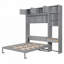 Lit escamotable avec tablettes de rangement intégrées et bureau pour petits espaces et pièces multifonctionnelles-1421948809