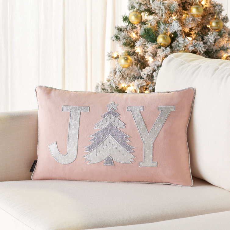 Modern Christmas Theme Cotton Drill Pillows in 3 Sizes: Square and a Lumbar Pillow  Insert Included A Nook & Nova Exclusive 