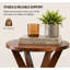 Table de bout ronde en bois à pieds croisés avec plateau lisse et base robuste à quatre pieds Jahey-843320437-855051748