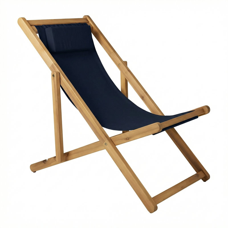Chaise d'extérieur Sunbrella, Sunbrella - toile bleu marine