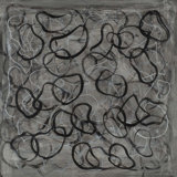 Gray And Black Squiggly Swirls Painting by Joyce Creiger