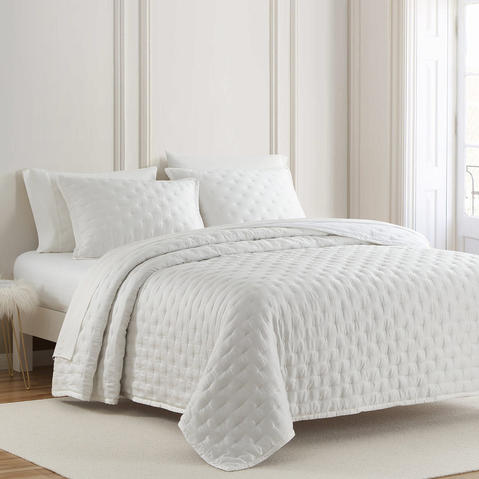 Riggi Lyocell Quilt Set, Queen Quilt, Gray