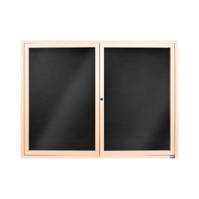 Tableau d'affichage mural fermé pour armoire d'annuaire, Ivoire thermolaqué, Deux, H 36 po x l 48 po