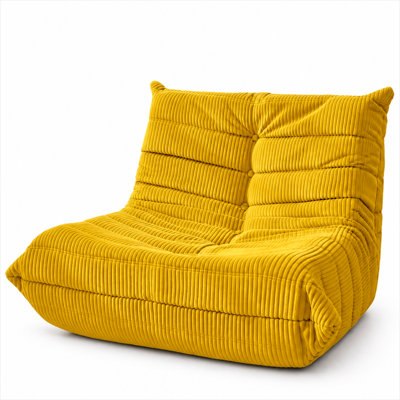 Boneless Armless Lazy Sofa Bean Bag Floor Chair - Soft Corduroy Upholstery - Fun Design for Living Room