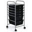  Chariot de rangement roulant à 6 tiroirs avec freins, structure en acier robuste, tiroirs en PP, organisateur compact pour la cuisine, la salle de bain, la salle de bricolage et le bureau, noir