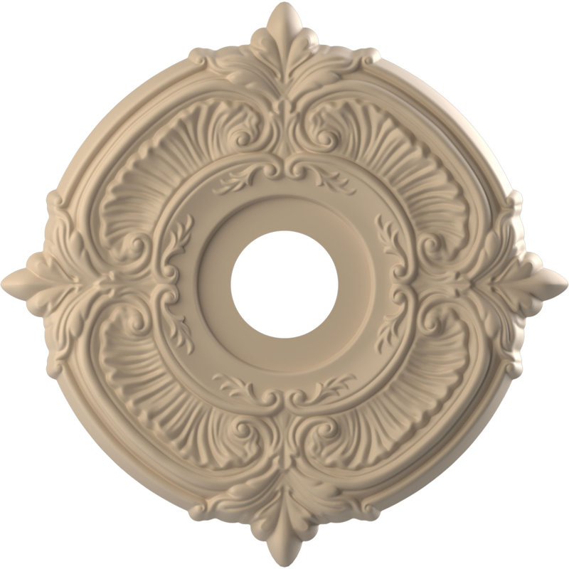 Attica Thermoformed PVC Ceiling Medallion, 16" H x 16" W x 1" D, UltraCover Satin Smokey Beige