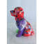 Nifao Resin Puppy Statue- Colourful Indoor/Outdoor Dog Sculpture with Abstract Multicolor Paint Splatter Design, High-Gloss Finish Decorative Figurine for Homes Collections 8" x 6" x 10"H