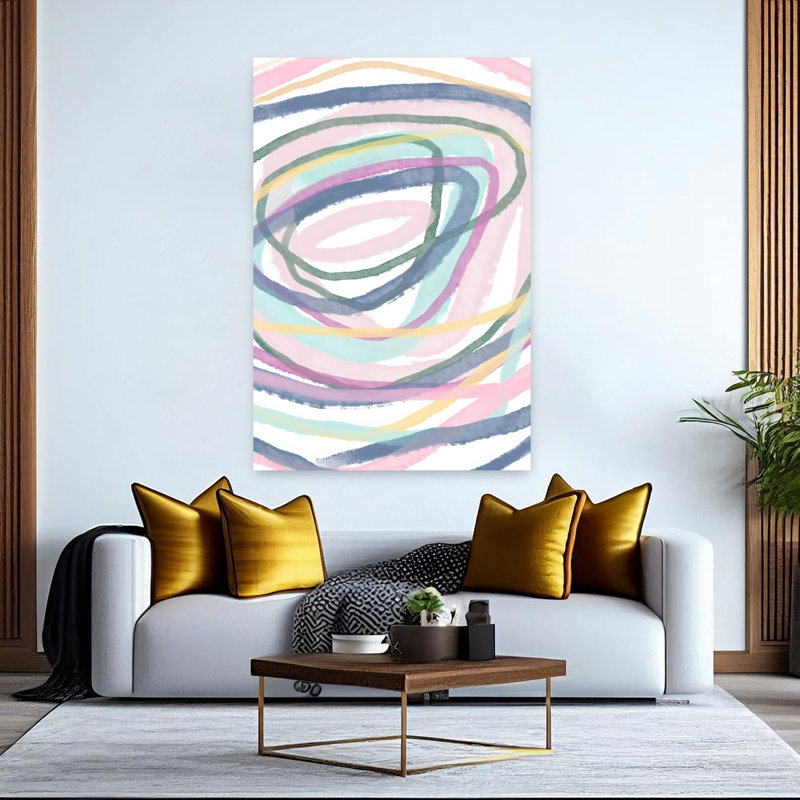 Abstrait pastel abstrait tourbillon abstrait contemporain, 60" H x 40" W