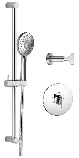 Système de douche thermostatique complet Spring, Nickel poli