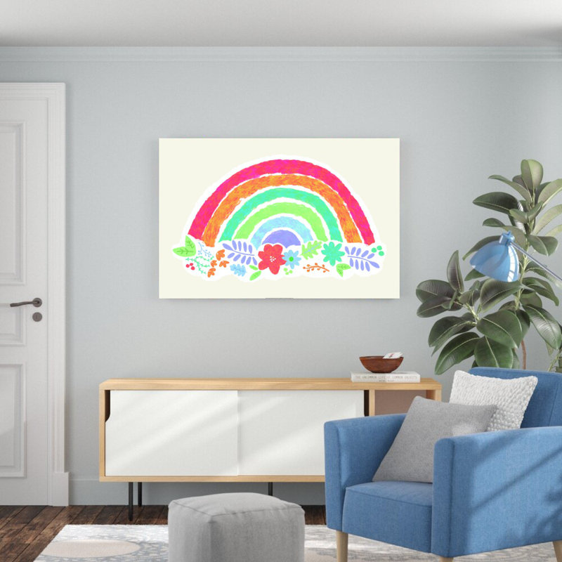 Floral Rainbow - reproduction d'art sur toile tendue, H 32 po x l 48 po