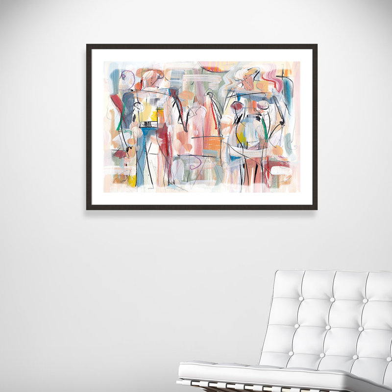 Borchard 'Figures in Motion' Framed Acrylic Painting Print