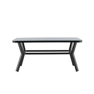 Varena Rectangular Glass Outdoor Dining Table