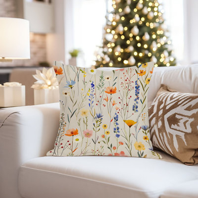 Botanical Bohemian Wildflowers II Pillow Cover