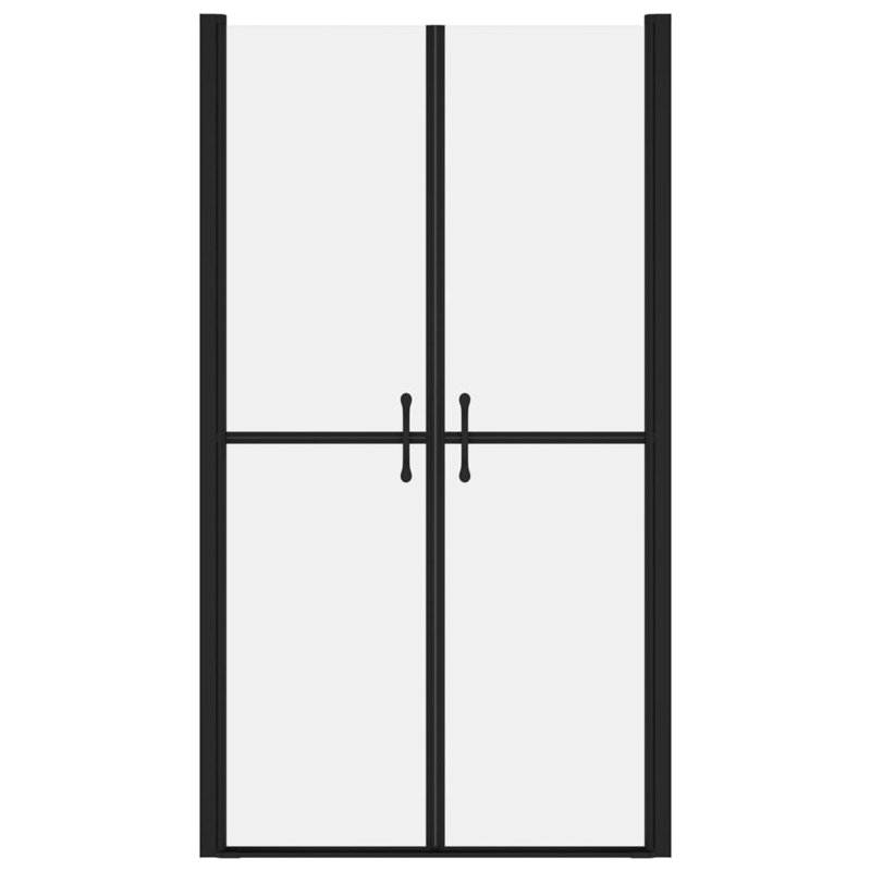 Black Framed Frosted Glass Double Sliding Shower Door, 28'' x 74.8''
