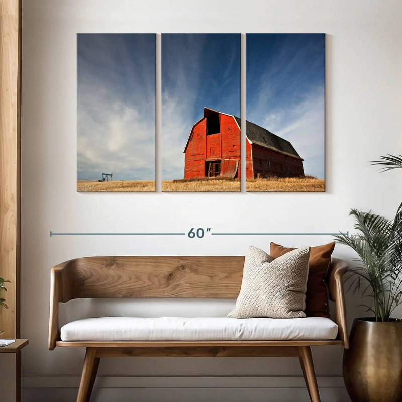 Lilie Old Red Barn In Alberta, 32" H x 50" W