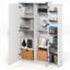 Armoire de rangement multifonctionnelle, armoire garde-manger, armoire de cuisine à 2 portes, 71 cm de hauteur, blanche