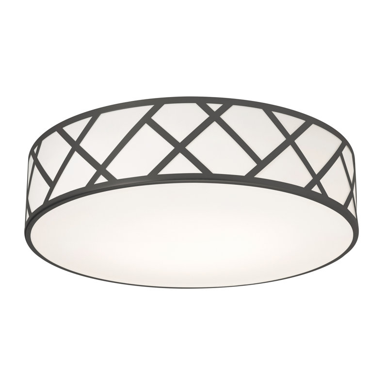 Plafonnier encastré 3 lumières 16,75 po, Noir