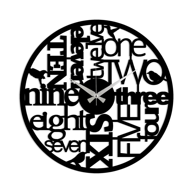 Horloge murale 19 po Lowther, Noir / argent