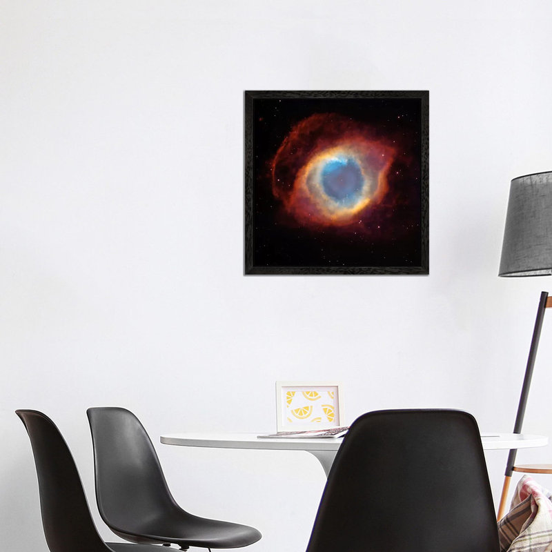 Helix (Eye of God) Nebula (Hubble Space Telescope) 1 Piece Floater Frame Wall Art on Canvas, 45.72 cm H x 45.72 cm W, Black