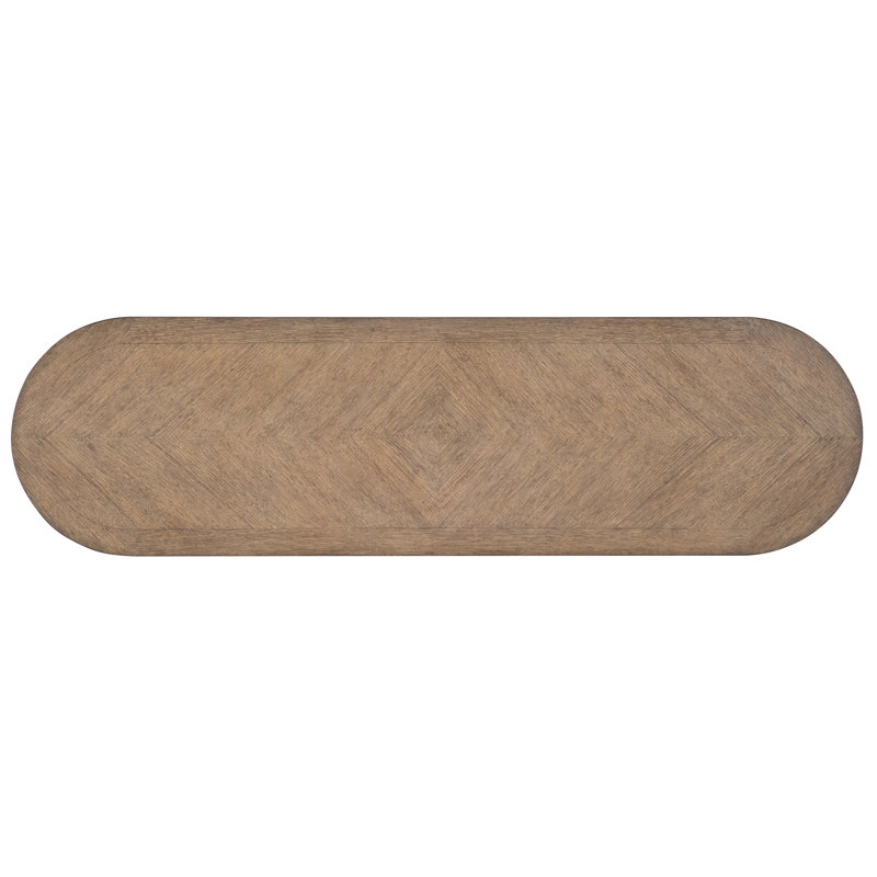 Beige and Brown Oak Transitional Credenza