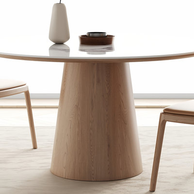 Modern Round Solid Wood Dining Table