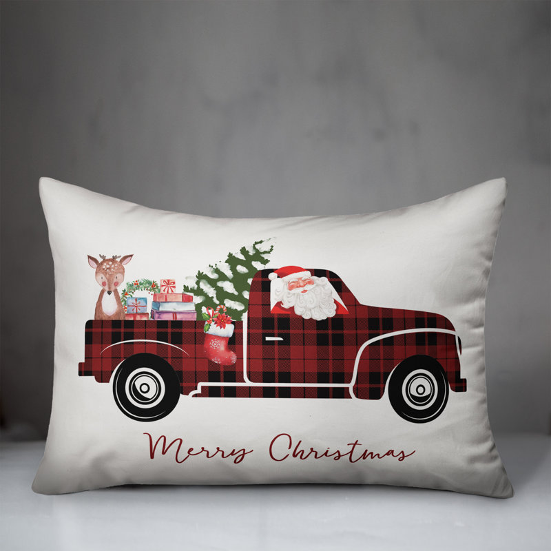  Coussin Christmas Truck, Housse de coussin seulement - sans coussin