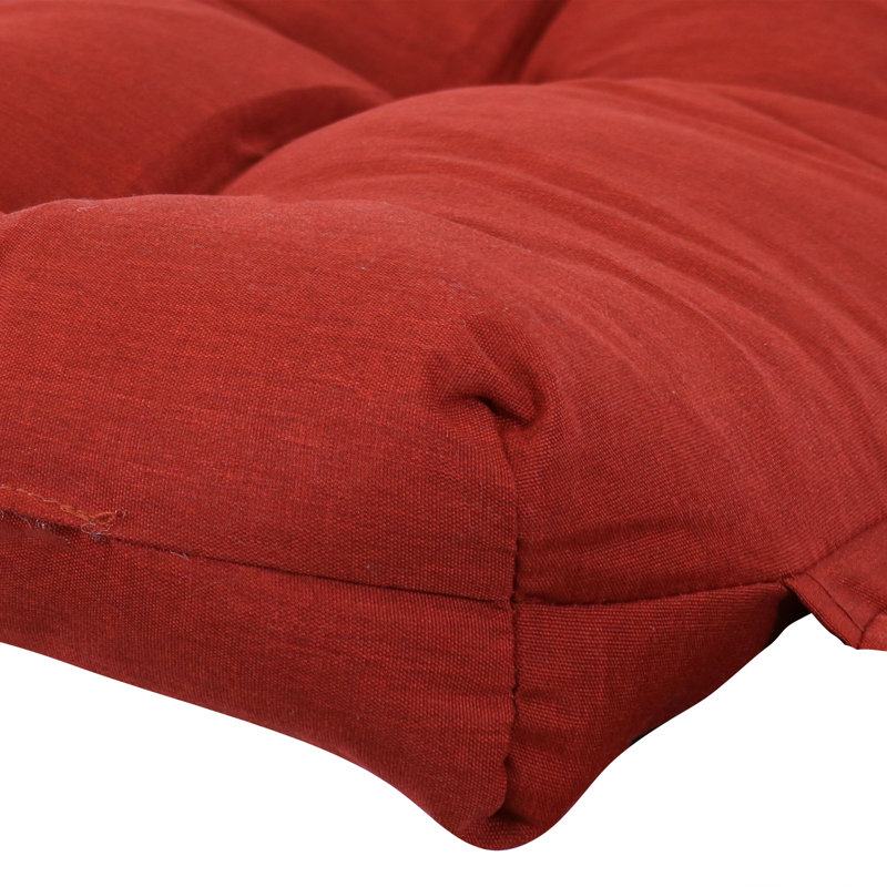 23" x 75" Tufted Chaise Lounge Chair Cushion - Red, Red