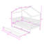 Lit simple en bois avec lit gigogne simple et garde-corps-2038812849