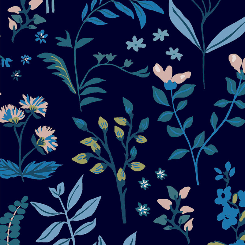 Joules Floral Wallpaper Double Roll, Navy