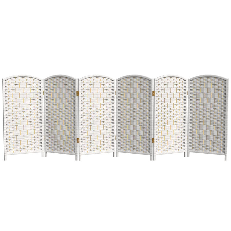 Paravent Short Diamond Weave, 6, 3 pi, Blanc