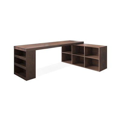 Nut-brown Rectangular Solid Wood writing desk