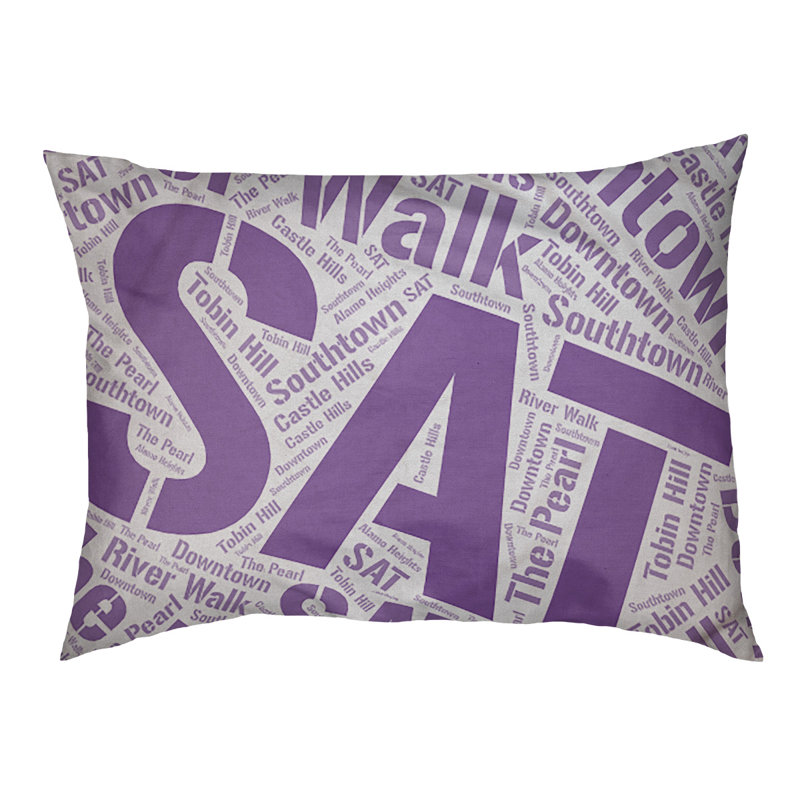 Coussin de chien « districts », Grand (l 40 po x P 30 po x H 14 po), Mauve, San Antonio