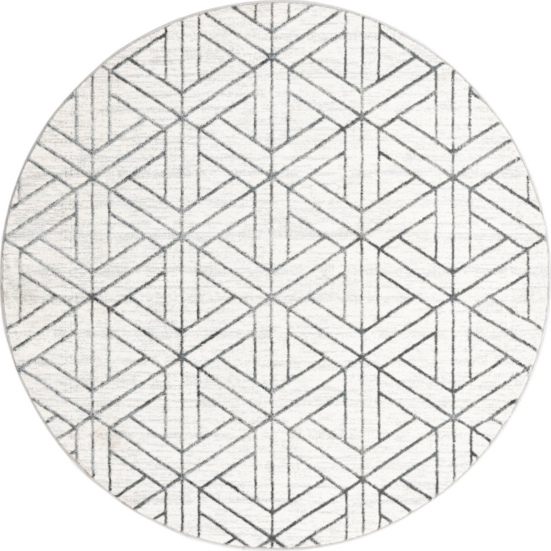Eshin Abstract Indoor Rug, Round 7'