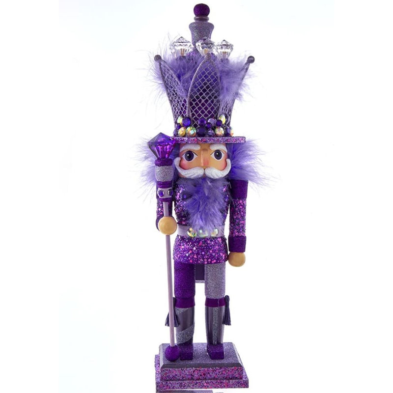 Kurt Adler Hollywood Wooden Nutcracker Collection, Purple King, 16in